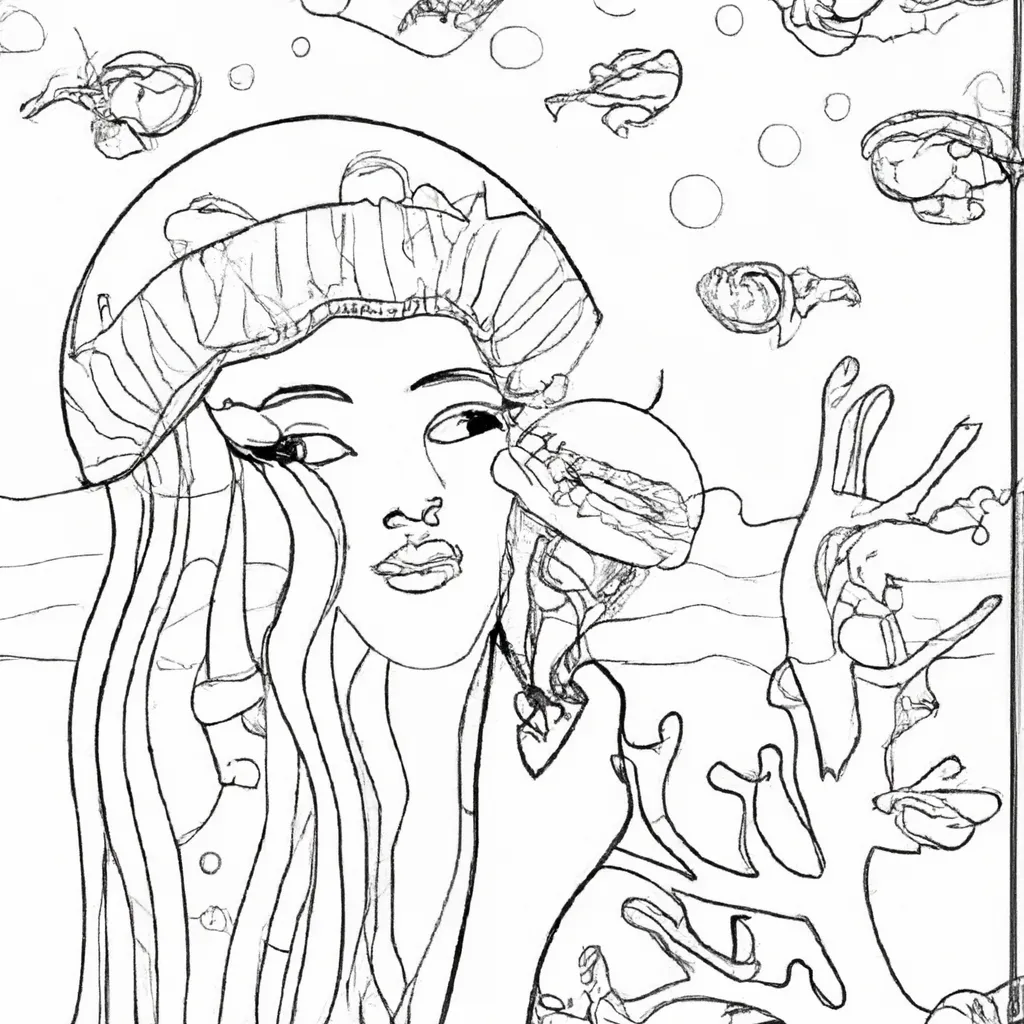 Pinte a Beleza Subaquática com Desenhos de Medusas para Colorir 26