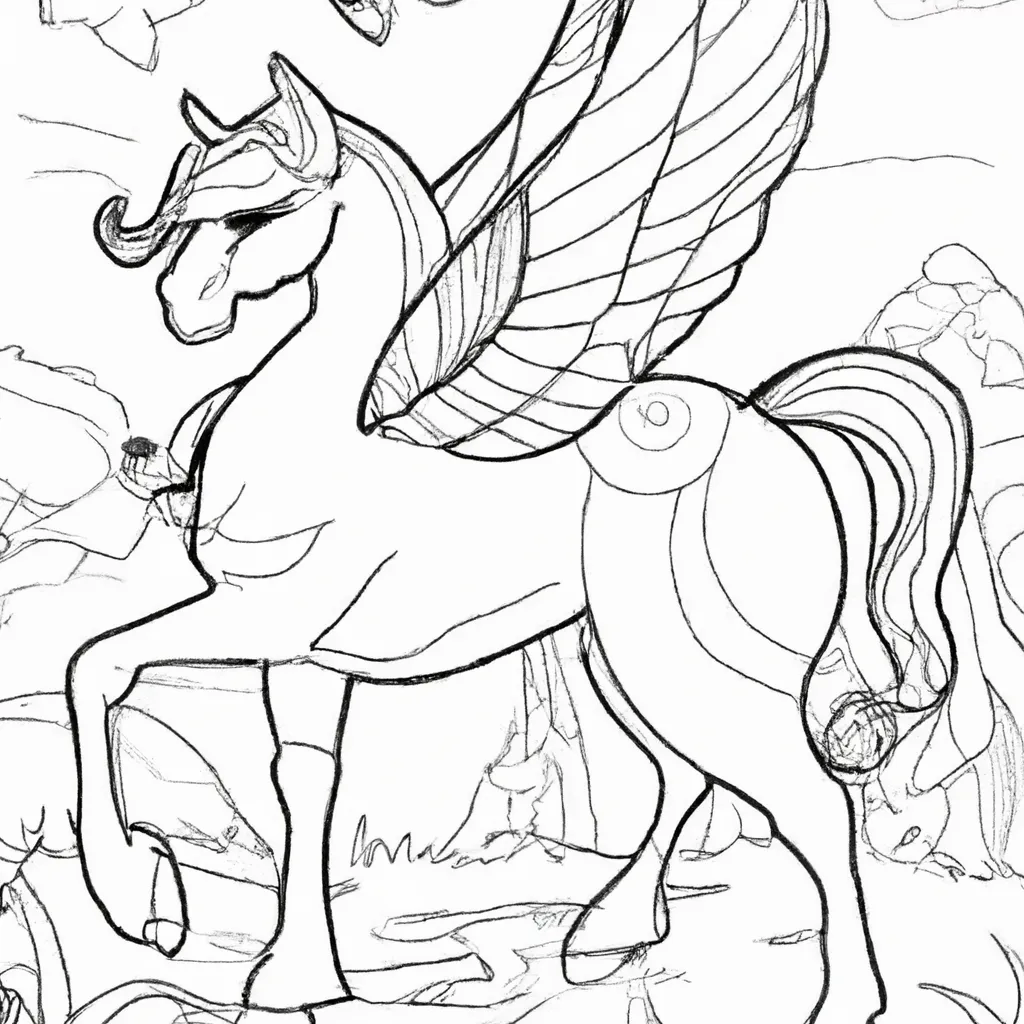 A Magia das Fadas dos Animais: Desenhos de Pégasos para Colorir 20