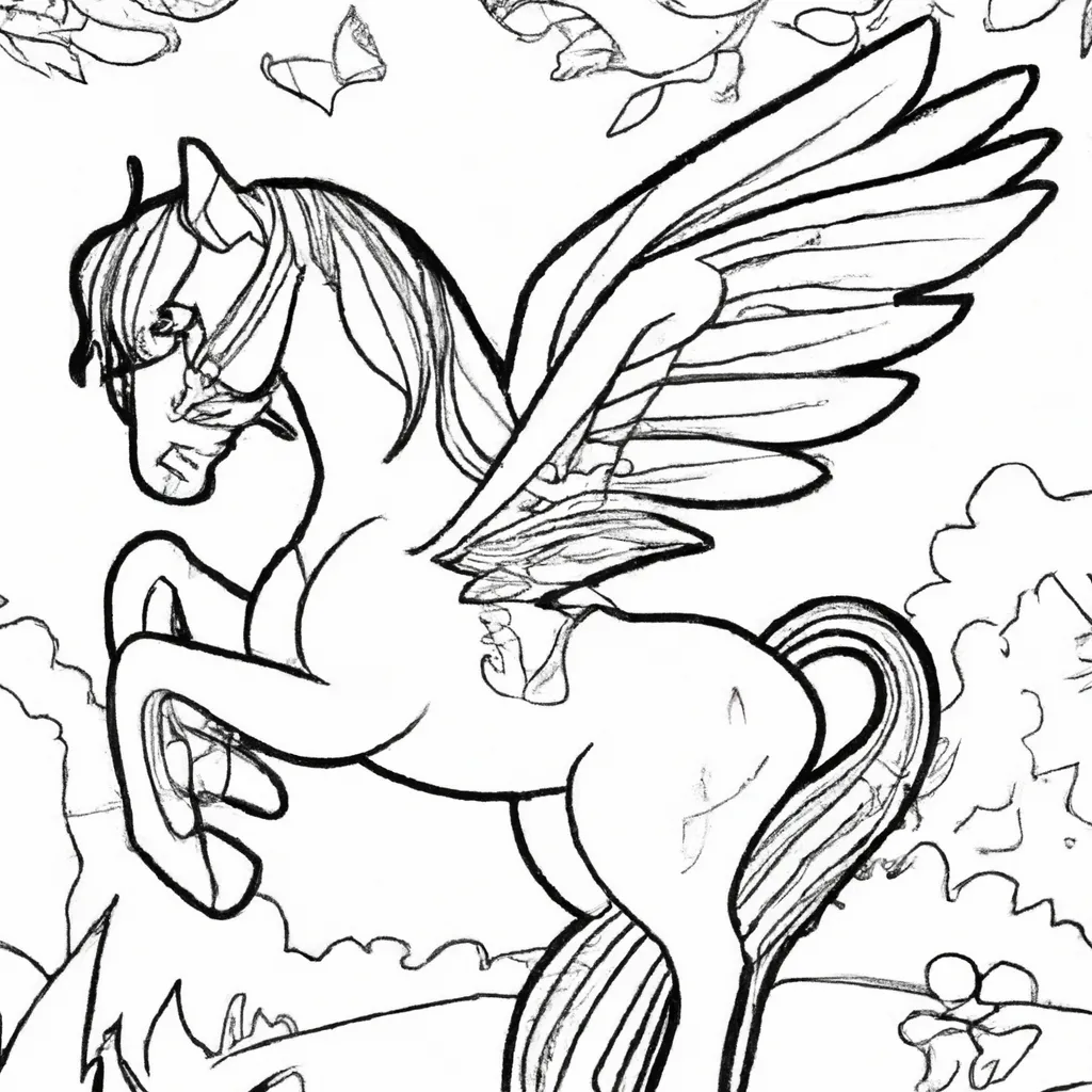 A Magia das Fadas dos Animais: Desenhos de Pégasos para Colorir 10