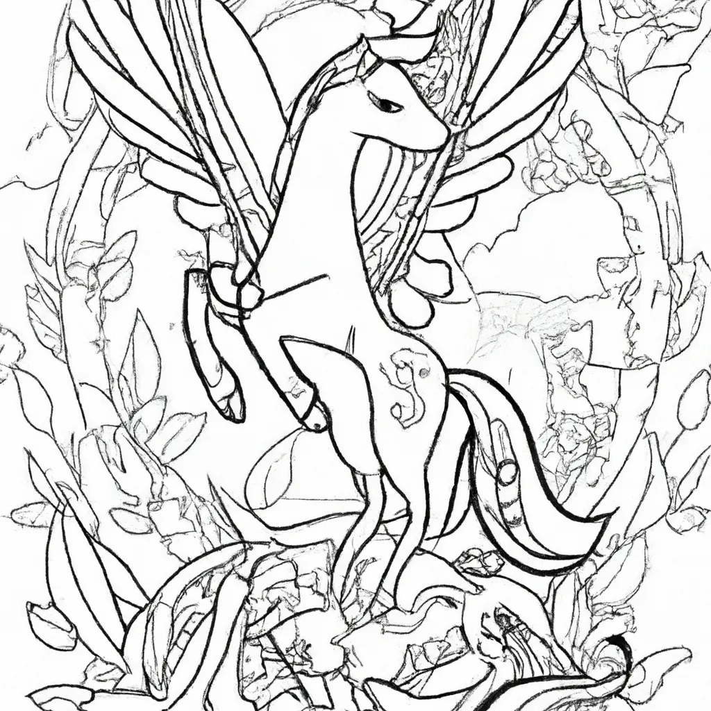 A Magia das Fadas dos Animais: Desenhos de Pégasos para Colorir 26