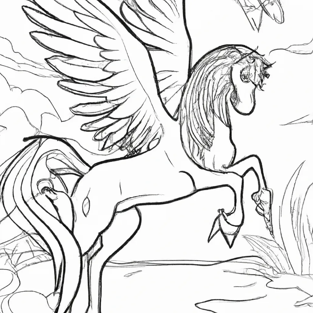 A Magia das Fadas dos Animais: Desenhos de Pégasos para Colorir 12
