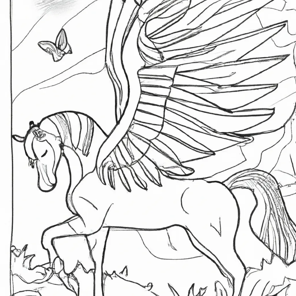 A Magia das Fadas dos Animais: Desenhos de Pégasos para Colorir 16
