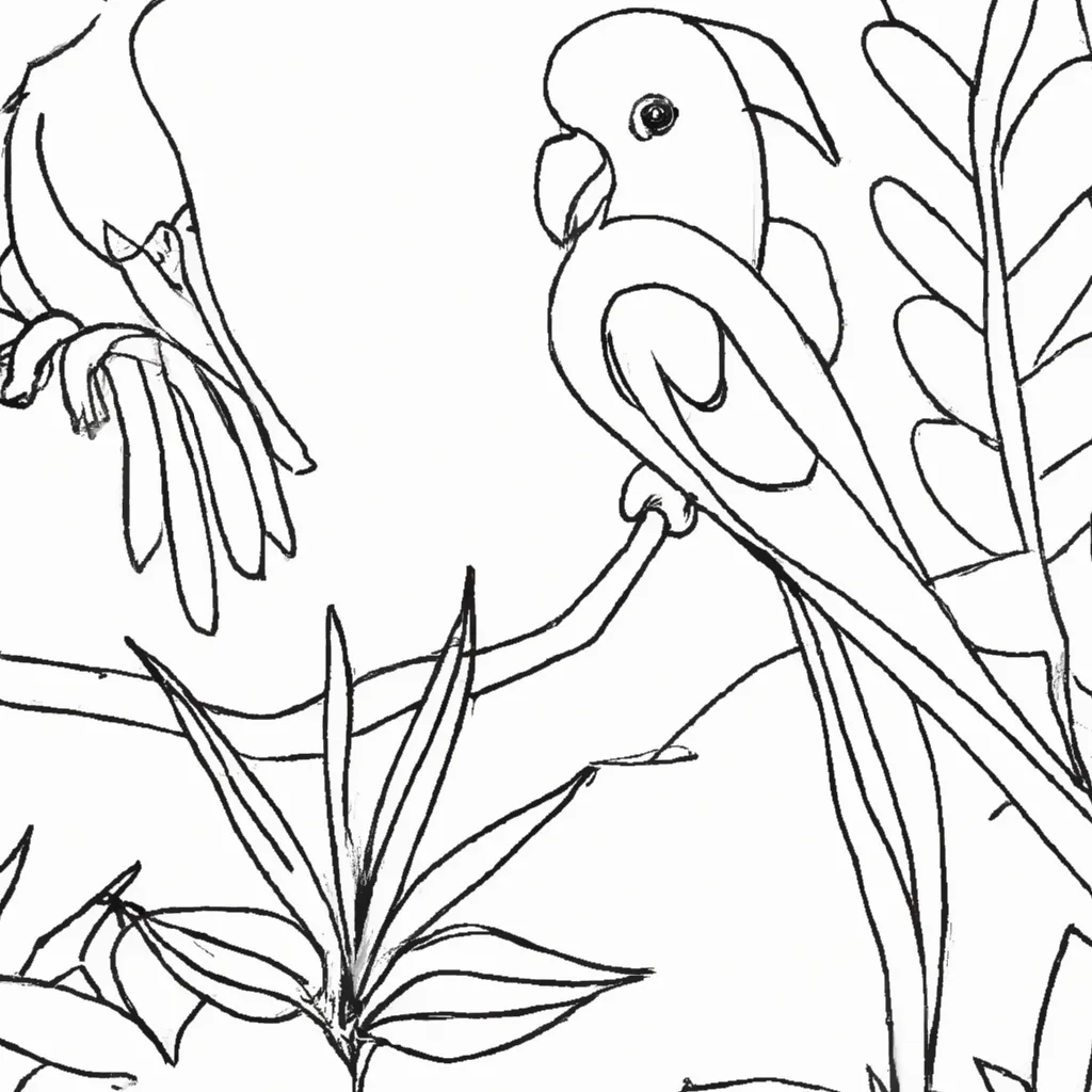 Entre no Mundo das Aves com Desenhos de Papagaios para Colorir 26