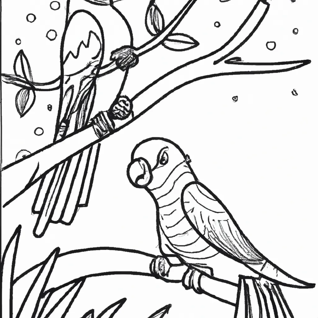 Entre no Mundo das Aves com Desenhos de Papagaios para Colorir 16