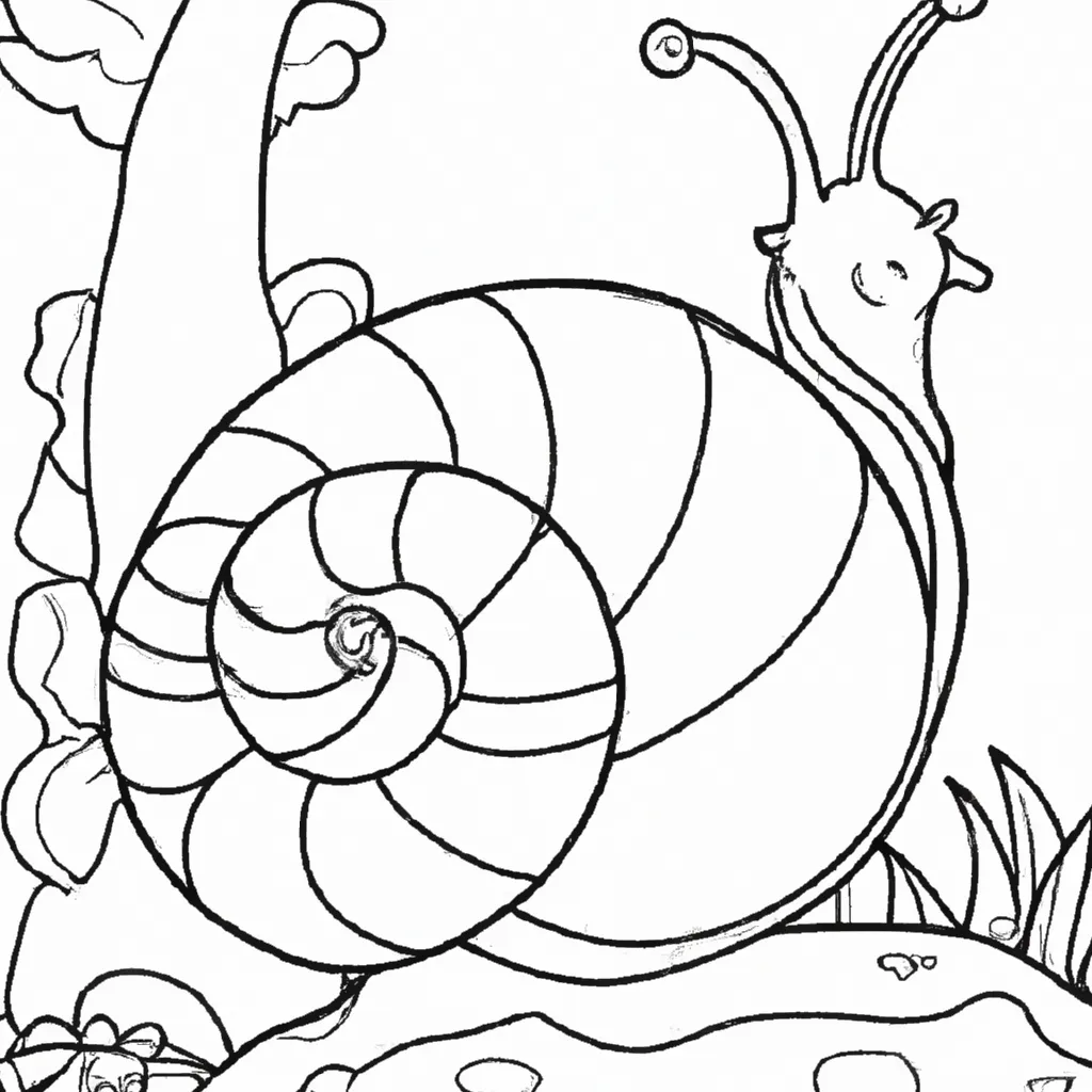Mergulhe no Mundo dos Pequenos Animais: Desenhos de Caracóis para Colorir 28