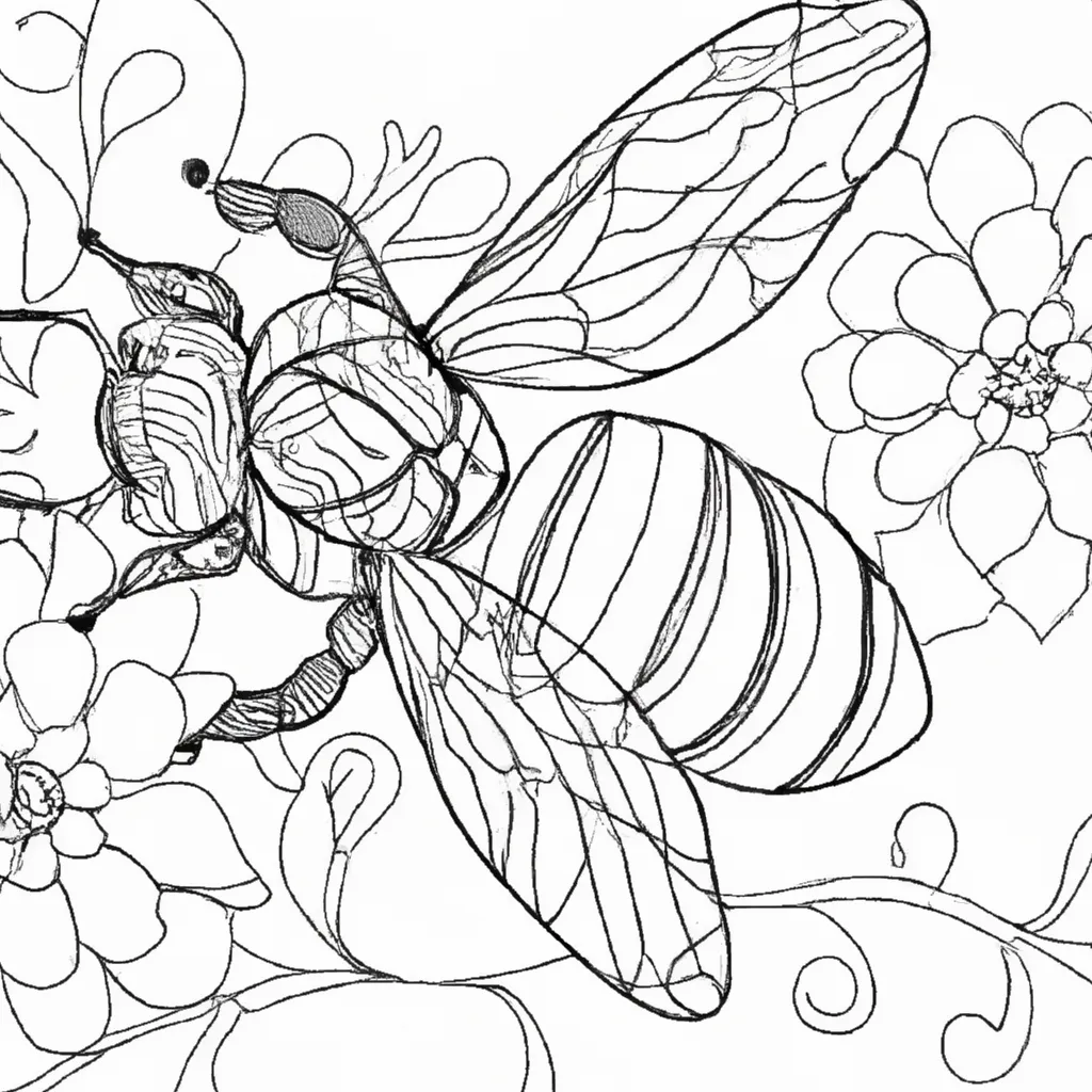 Encante-se com os Detalhes dos Desenhos de Abelhas para Colorir 7 Encante-se com os Detalhes dos Desenhos de Abelhas para Colorir 6