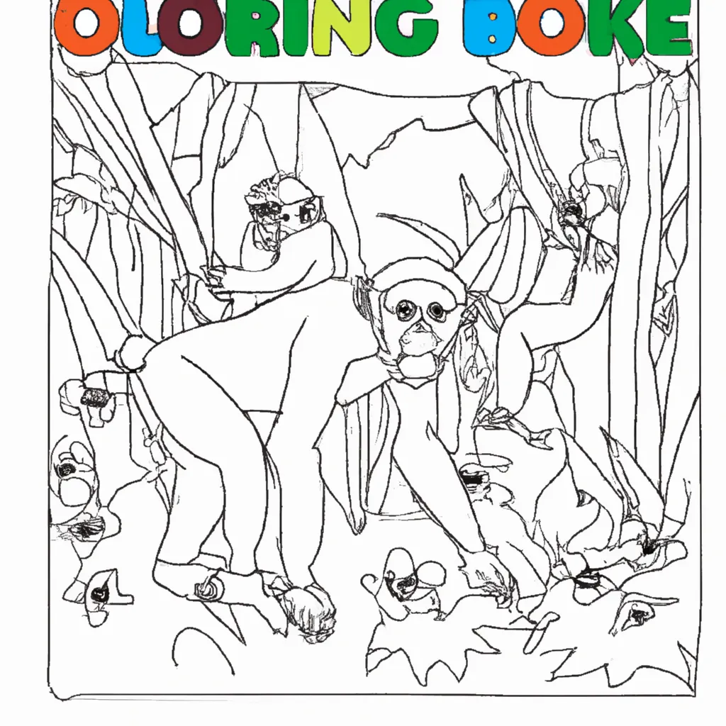 Pinte a Selva com Desenhos de Chimpanzés para Colorir 1 Pinte a Selva com Desenhos de Chimpanzés para Colorir