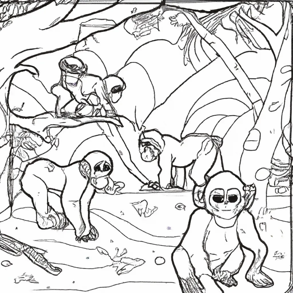 Pinte a Selva com Desenhos de Chimpanzés para Colorir 21 Pinte a Selva com Desenhos de Chimpanzés para Colorir 20