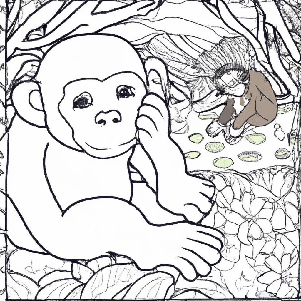 Pinte a Selva com Desenhos de Chimpanzés para Colorir 9 Pinte a Selva com Desenhos de Chimpanzés para Colorir 8