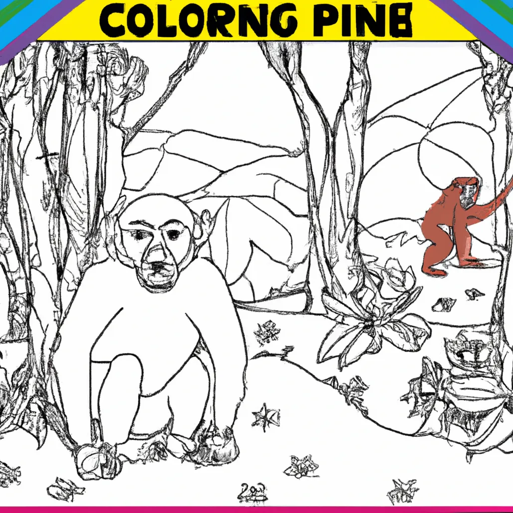 Pinte a Selva com Desenhos de Chimpanzés para Colorir 19 Pinte a Selva com Desenhos de Chimpanzés para Colorir 18