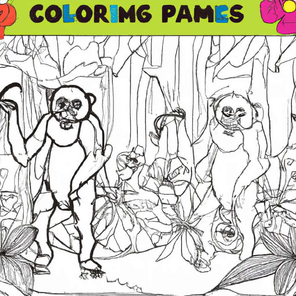 Pinte a Selva com Desenhos de Chimpanzés para Colorir 13 Pinte a Selva com Desenhos de Chimpanzés para Colorir 12