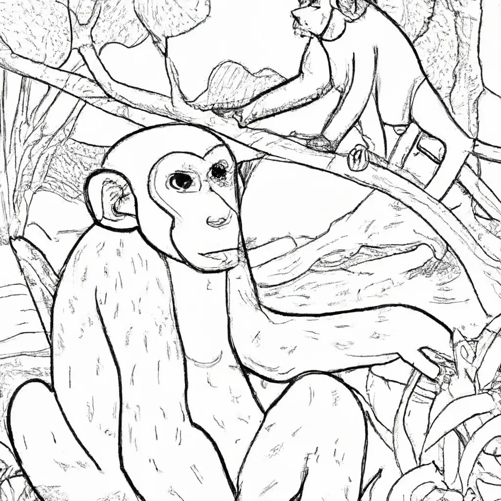 Pinte a Selva com Desenhos de Chimpanzés para Colorir 17 Pinte a Selva com Desenhos de Chimpanzés para Colorir 16