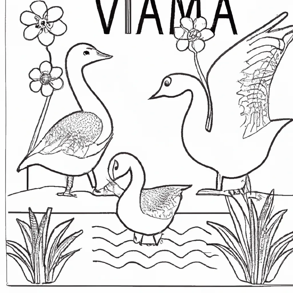 Viva a Natureza com Desenhos de Gansos para Colorir 28