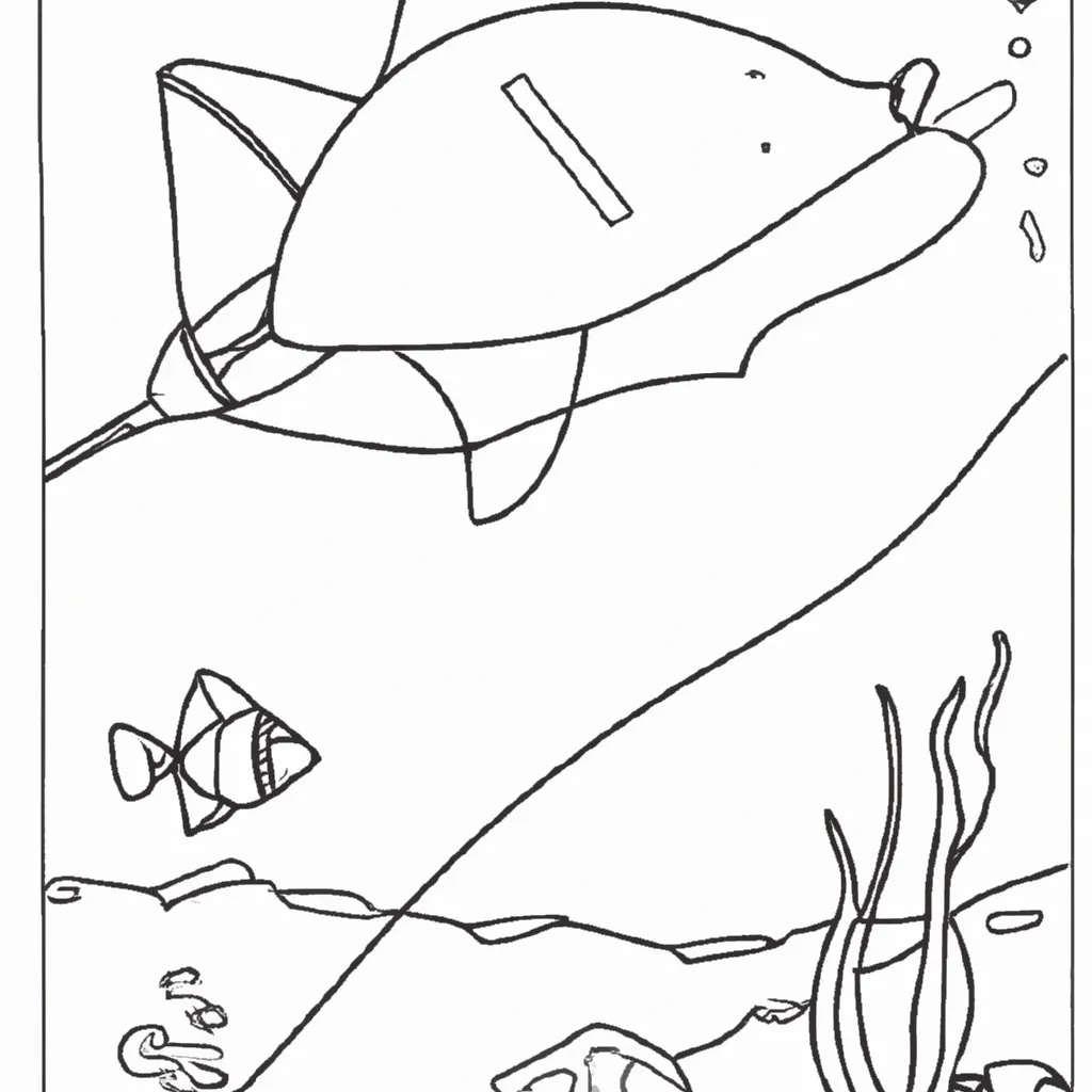 Aventura Submarina: Desenhos de Raias para Colorir 2