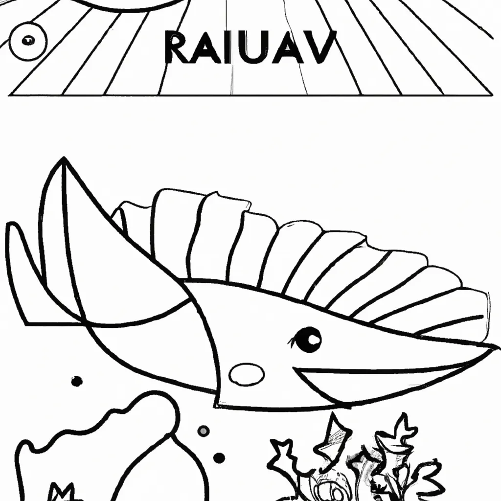 Aventura Submarina: Desenhos de Raias para Colorir 24
