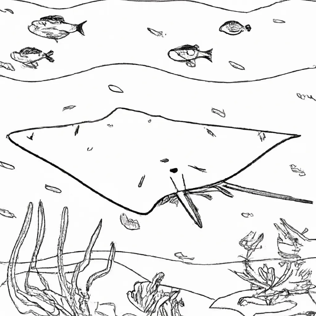 Aventura Submarina: Desenhos de Raias para Colorir 26