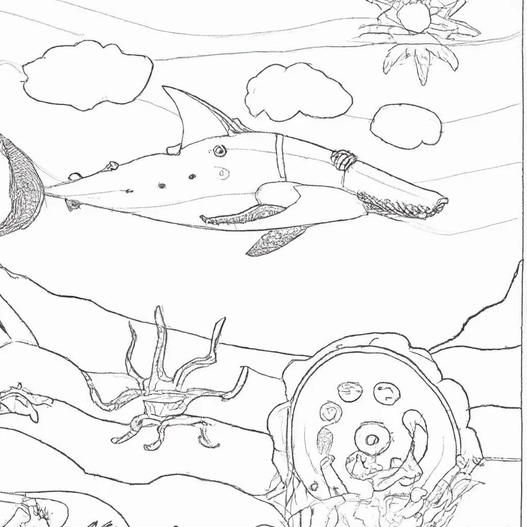 Aventura Submarina: Desenhos de Raias para Colorir 12