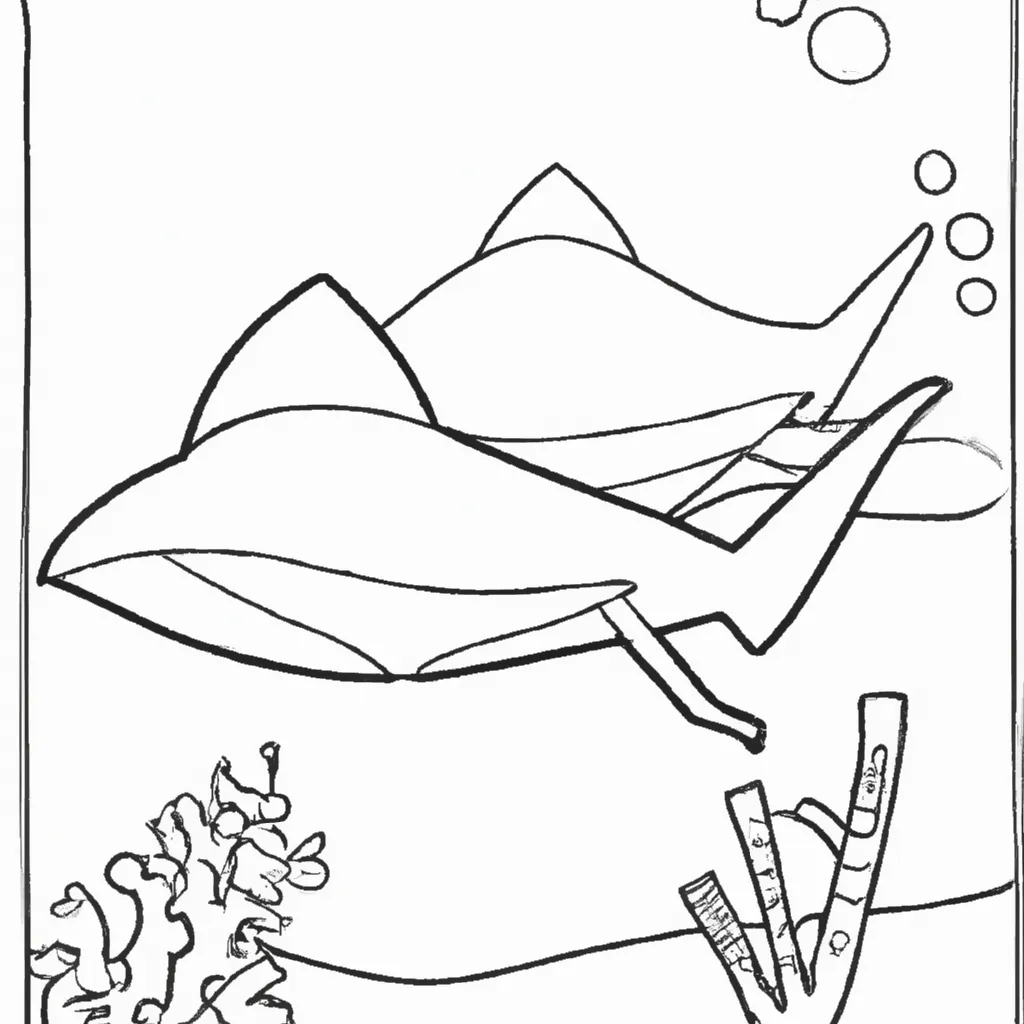 Aventura Submarina: Desenhos de Raias para Colorir 14