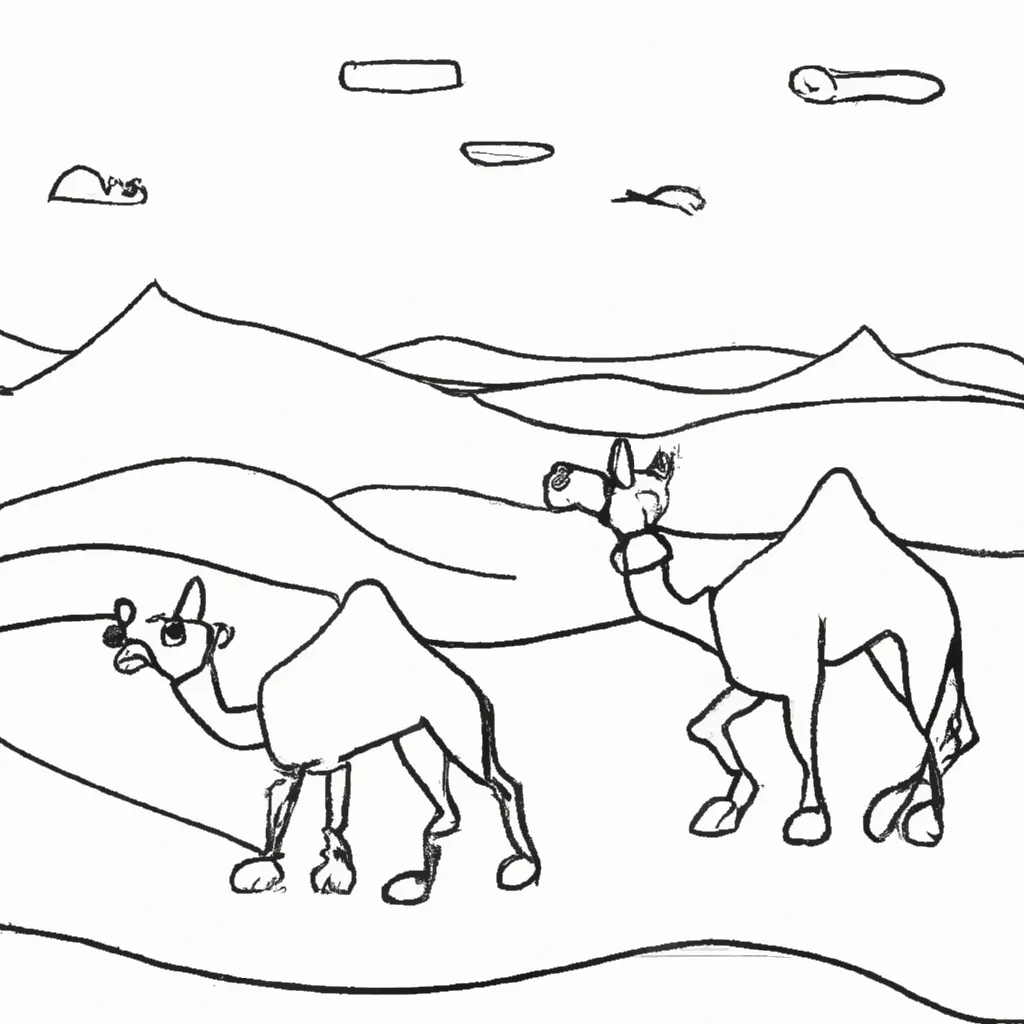 Viaje pelo Deserto com Desenhos de Dromedários para Colorir 21 Viaje pelo Deserto com Desenhos de Dromedários para Colorir 20