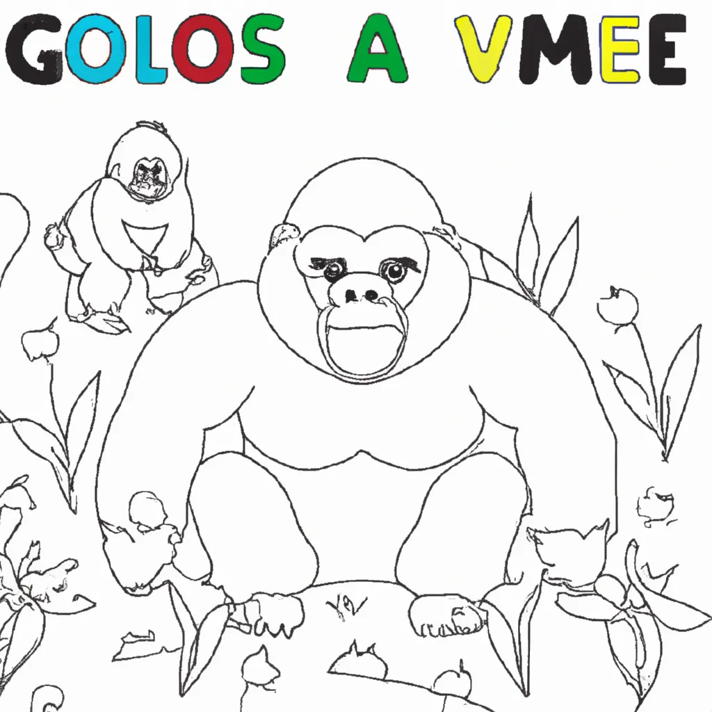 Ame o Mundo Selvagem com Desenhos de Gorilas para Colorir