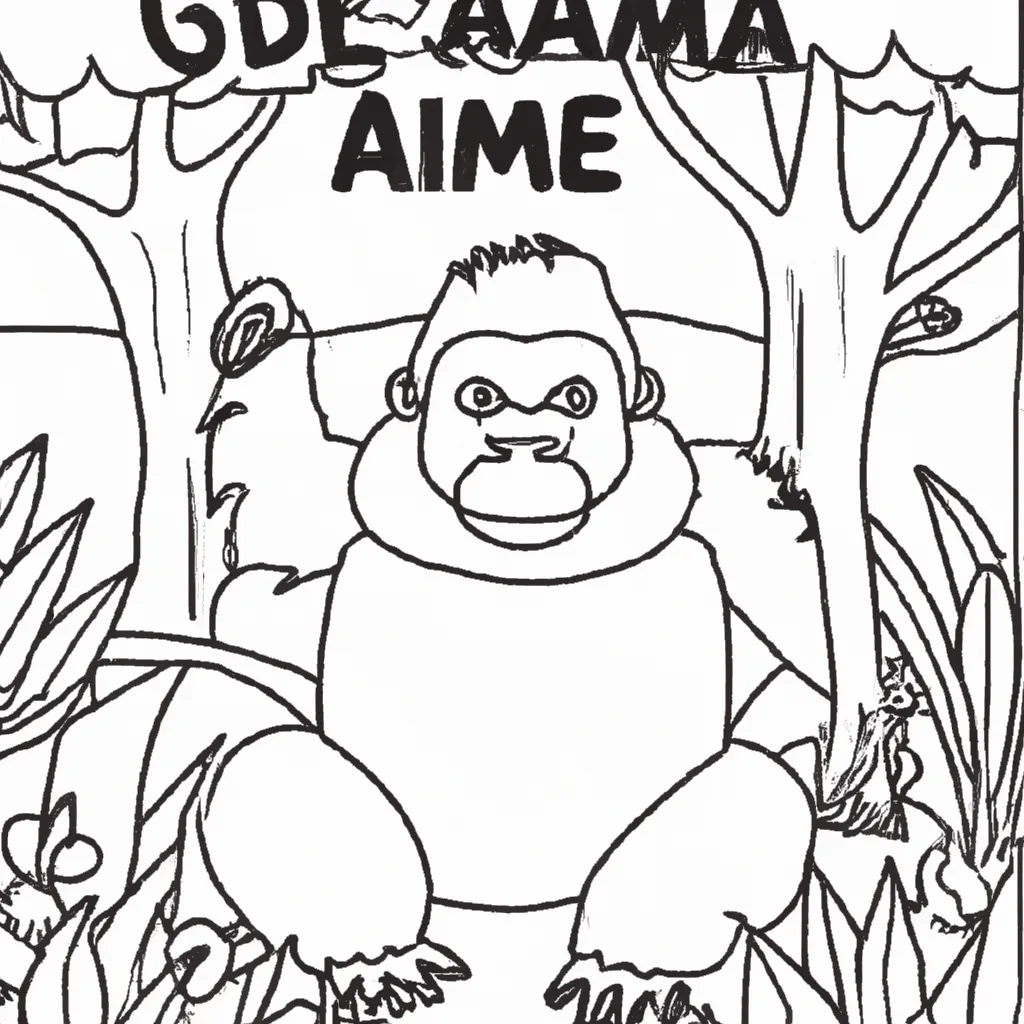 Ame o Mundo Selvagem com Desenhos de Gorilas para Colorir 20