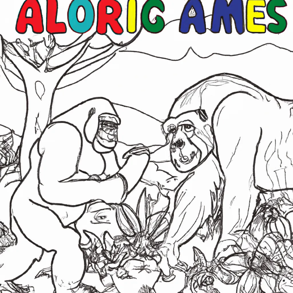 Ame o Mundo Selvagem com Desenhos de Gorilas para Colorir 4