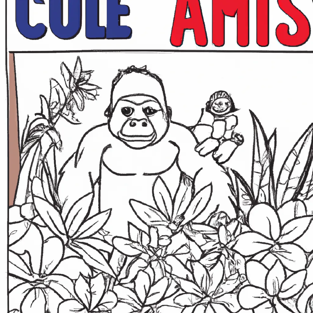 Ame o Mundo Selvagem com Desenhos de Gorilas para Colorir 10