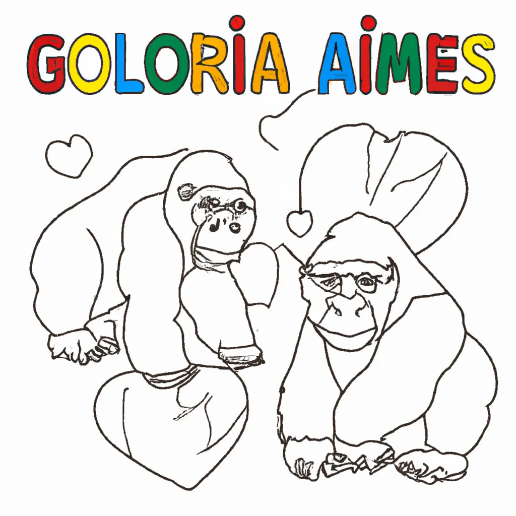 Ame o Mundo Selvagem com Desenhos de Gorilas para Colorir 18
