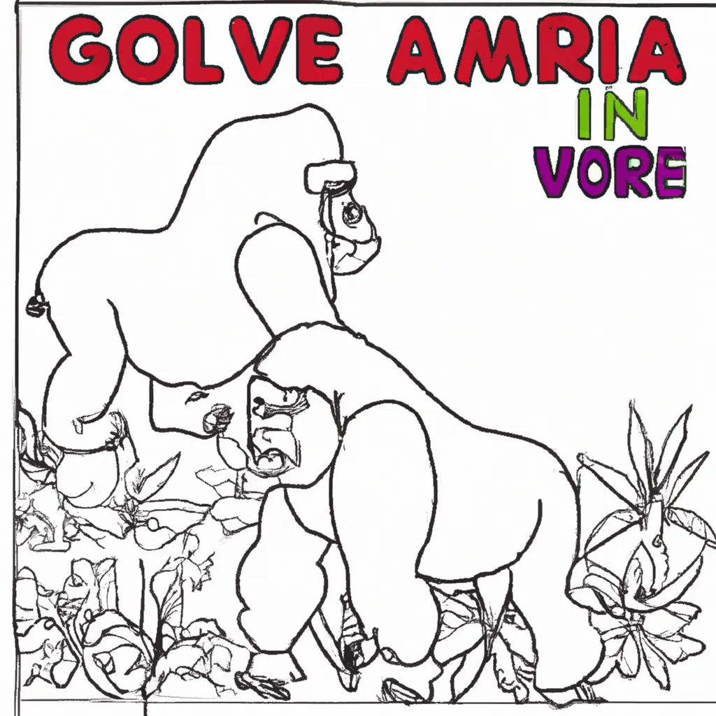 Ame o Mundo Selvagem com Desenhos de Gorilas para Colorir 22
