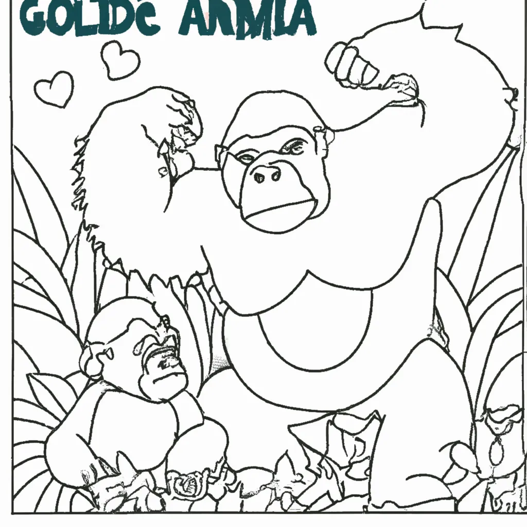 Ame o Mundo Selvagem com Desenhos de Gorilas para Colorir 28