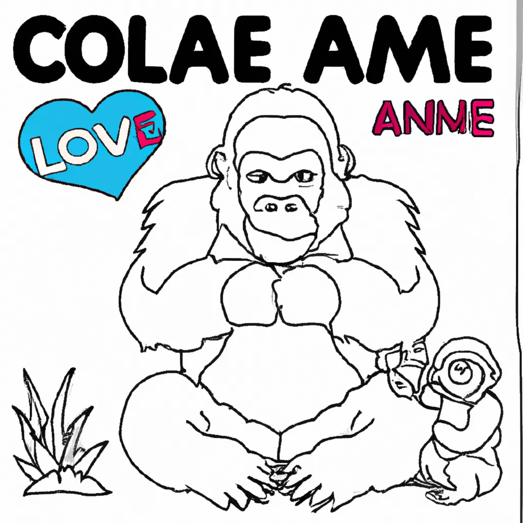 Ame o Mundo Selvagem com Desenhos de Gorilas para Colorir 16