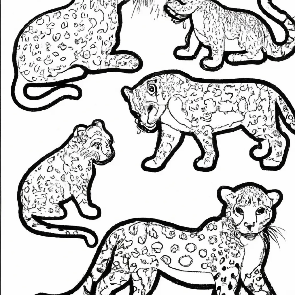 Explore a Diversidade de Desenhos de Leopardo para Colorir 28