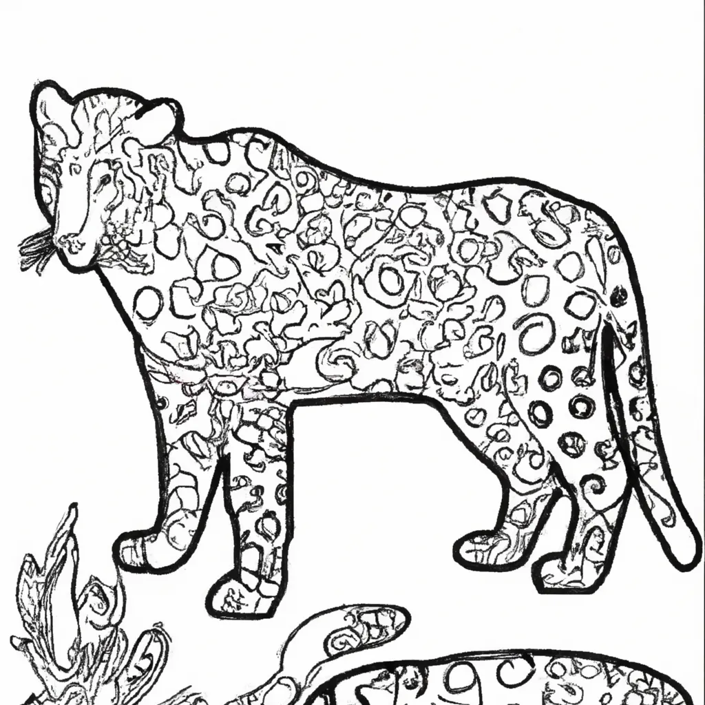 Explore a Diversidade de Desenhos de Leopardo para Colorir 14