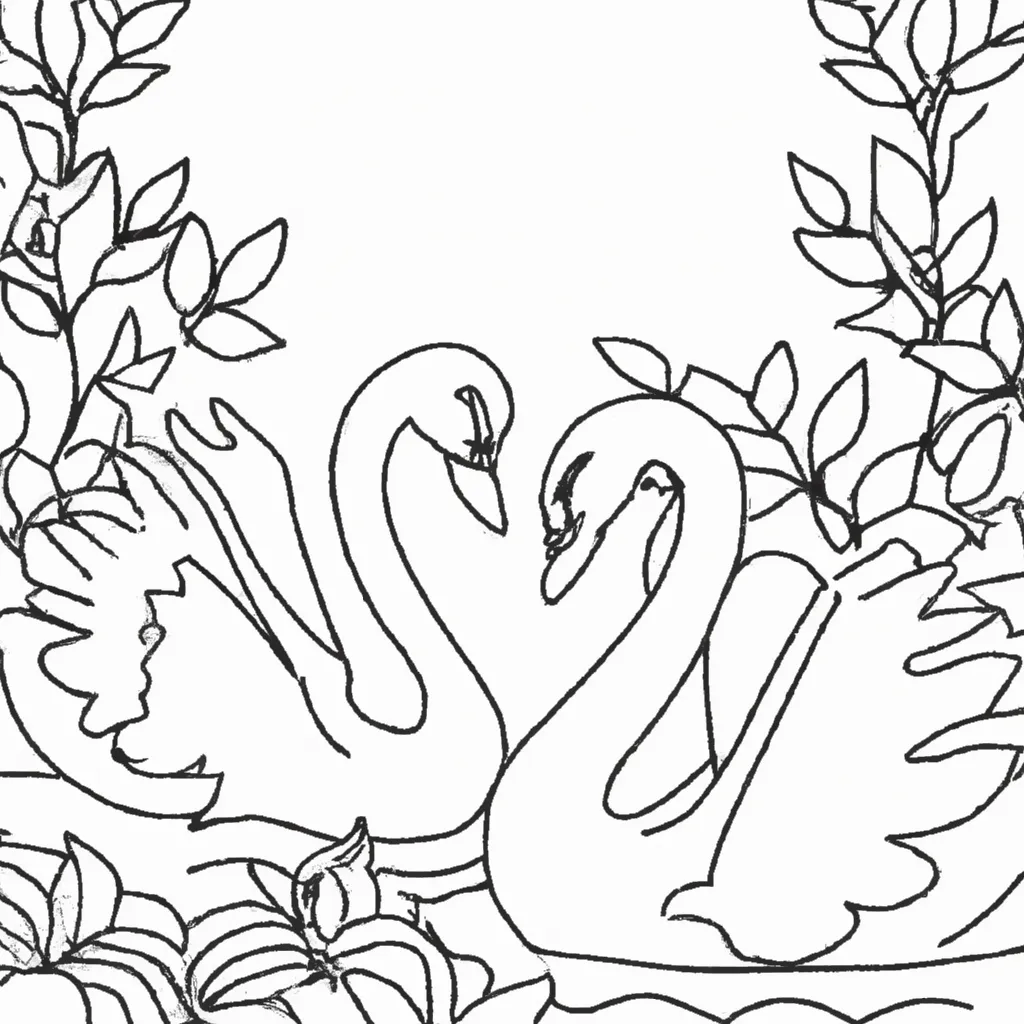 Encontre Paz com Desenhos de Cisnes para Colorir