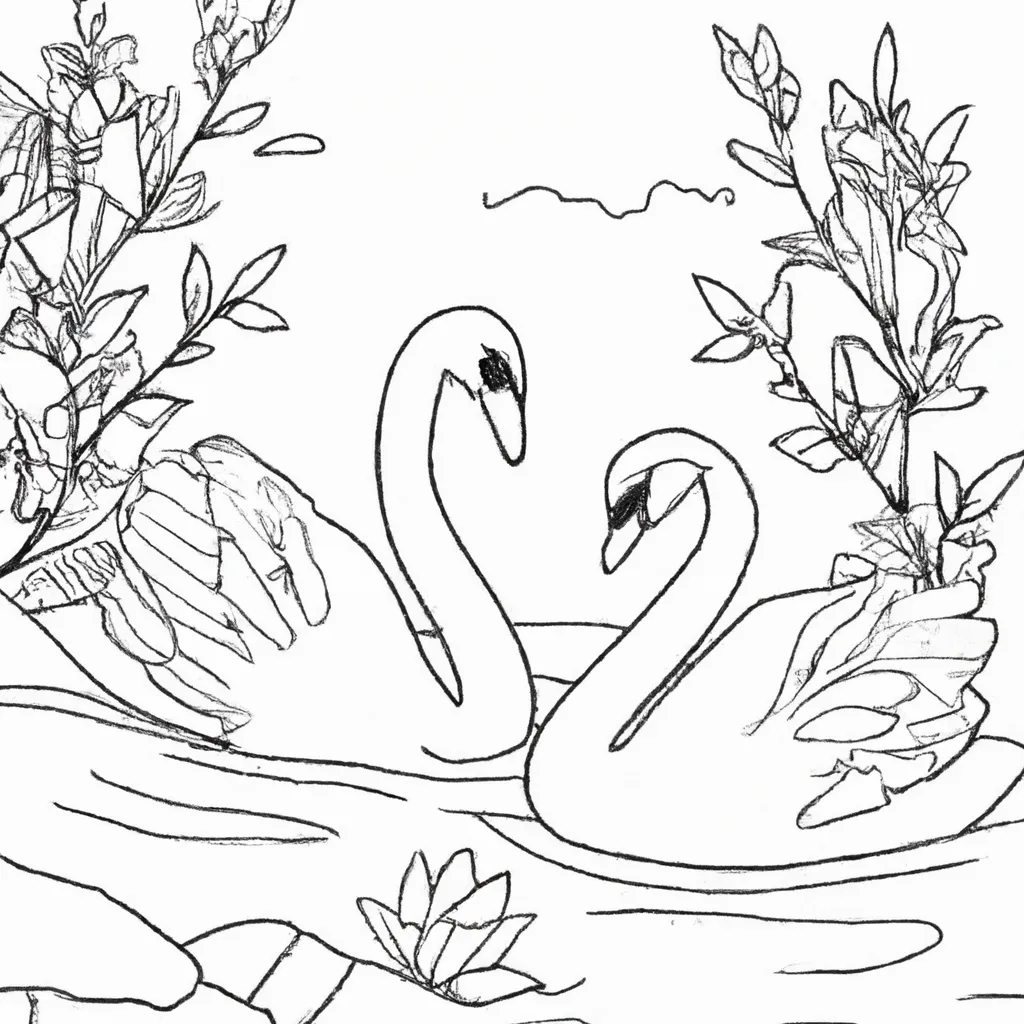 Encontre Paz com Desenhos de Cisnes para Colorir 6