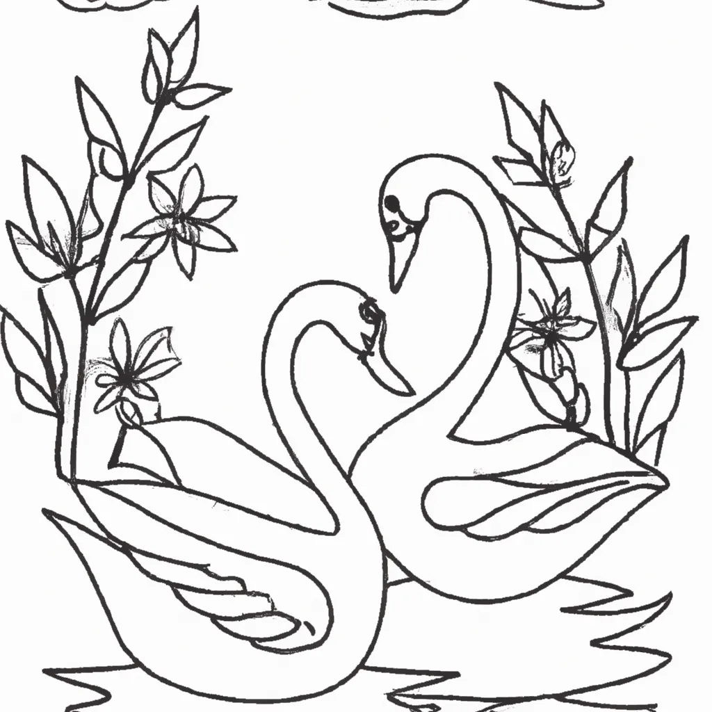 Encontre Paz com Desenhos de Cisnes para Colorir 20