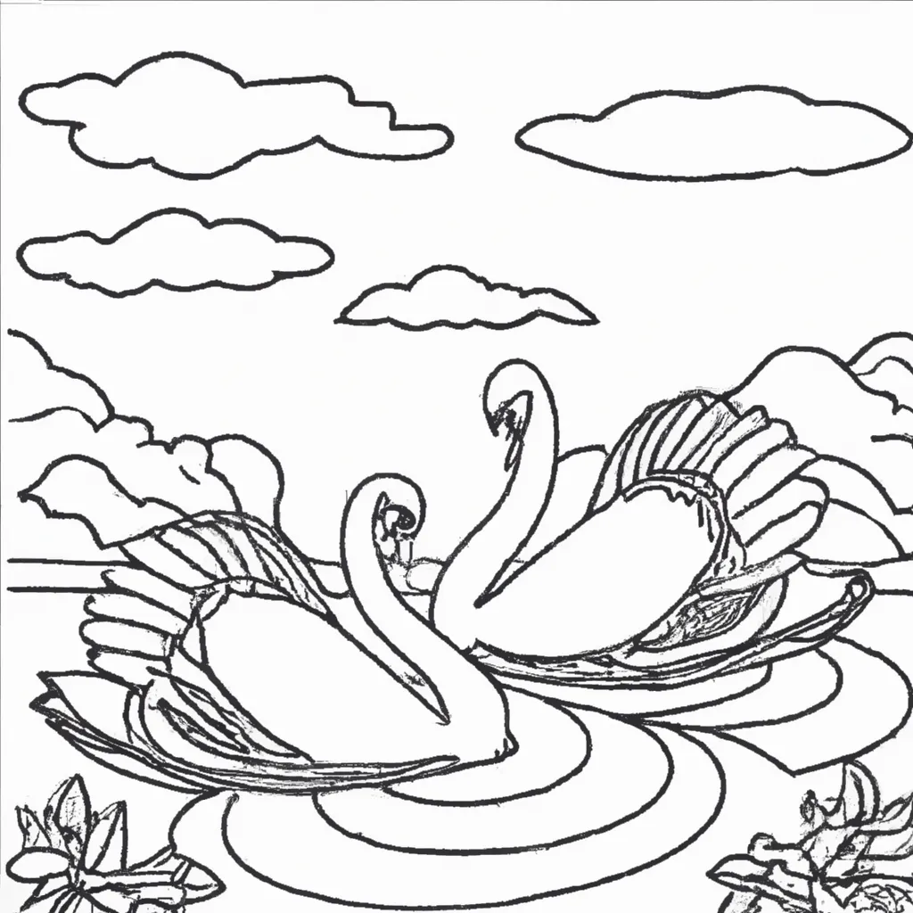 Encontre Paz com Desenhos de Cisnes para Colorir 24