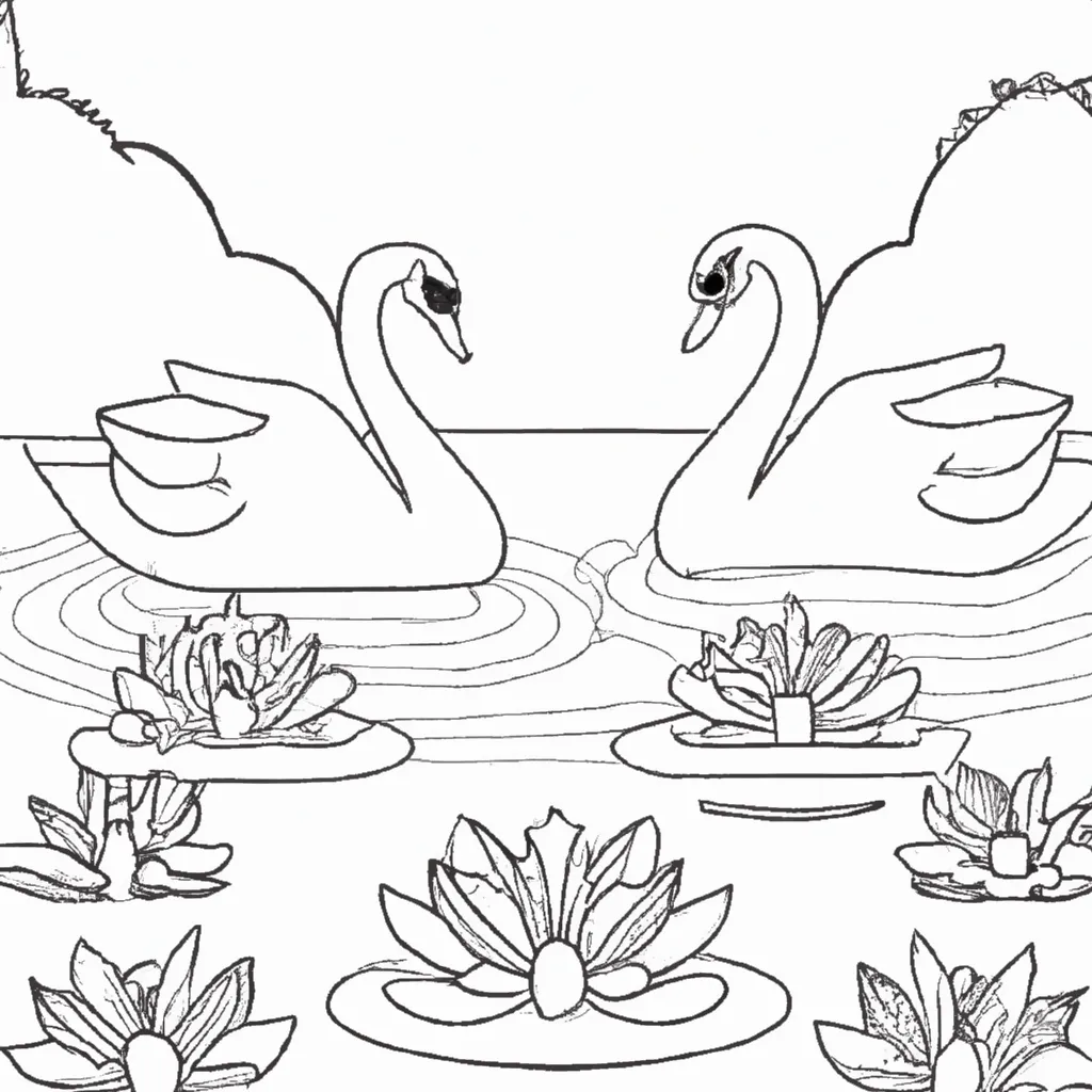 Encontre Paz com Desenhos de Cisnes para Colorir 4