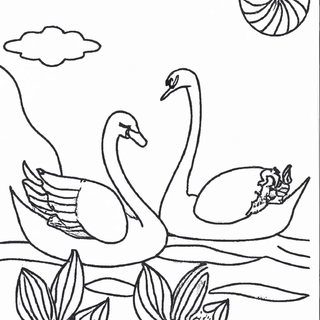 Encontre Paz com Desenhos de Cisnes para Colorir 10