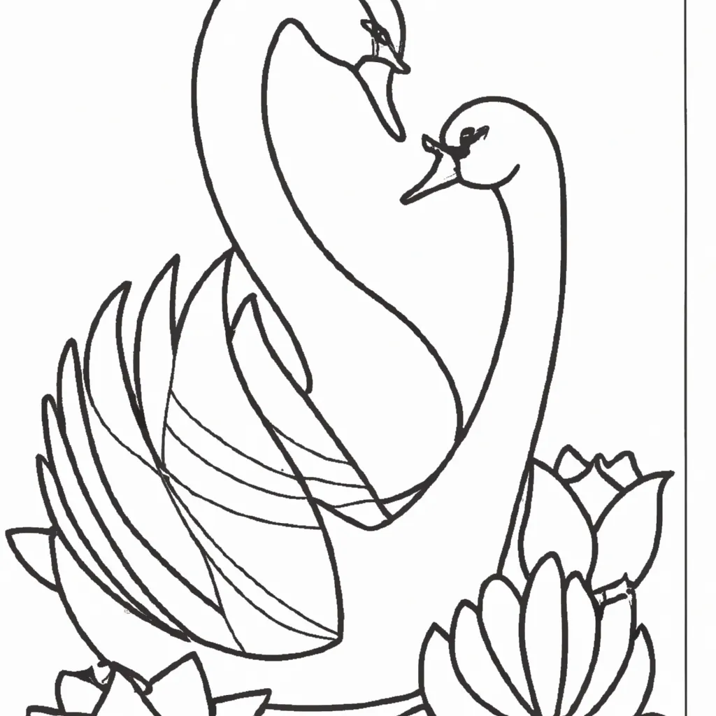 Encontre Paz com Desenhos de Cisnes para Colorir 22