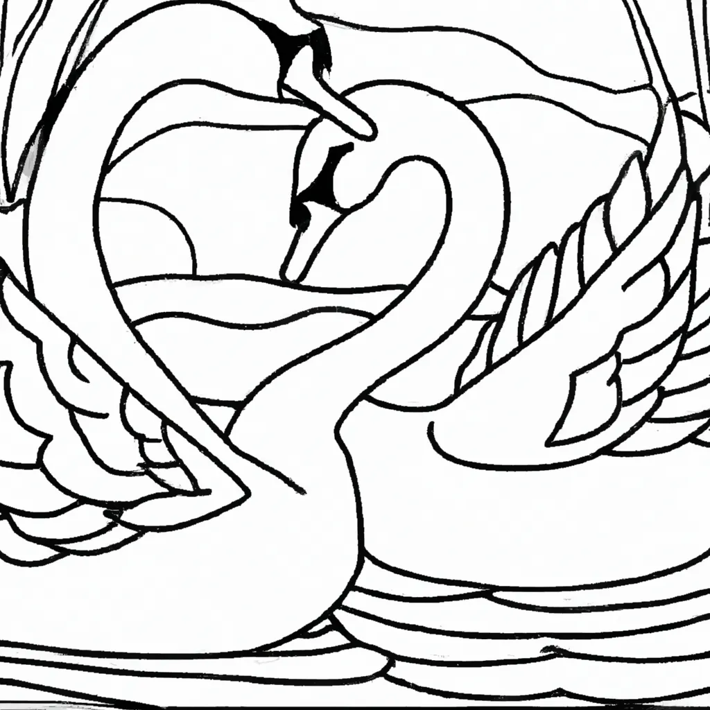 Encontre Paz com Desenhos de Cisnes para Colorir 26