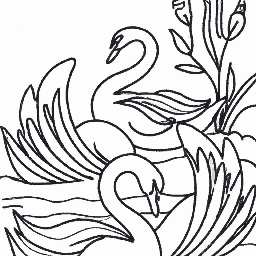 Encontre Paz com Desenhos de Cisnes para Colorir 28