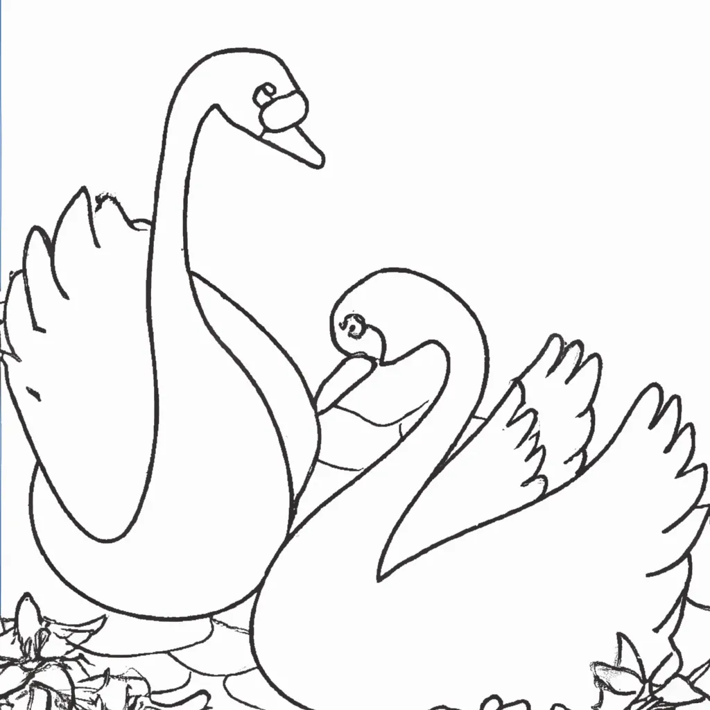 Encontre Paz com Desenhos de Cisnes para Colorir 12