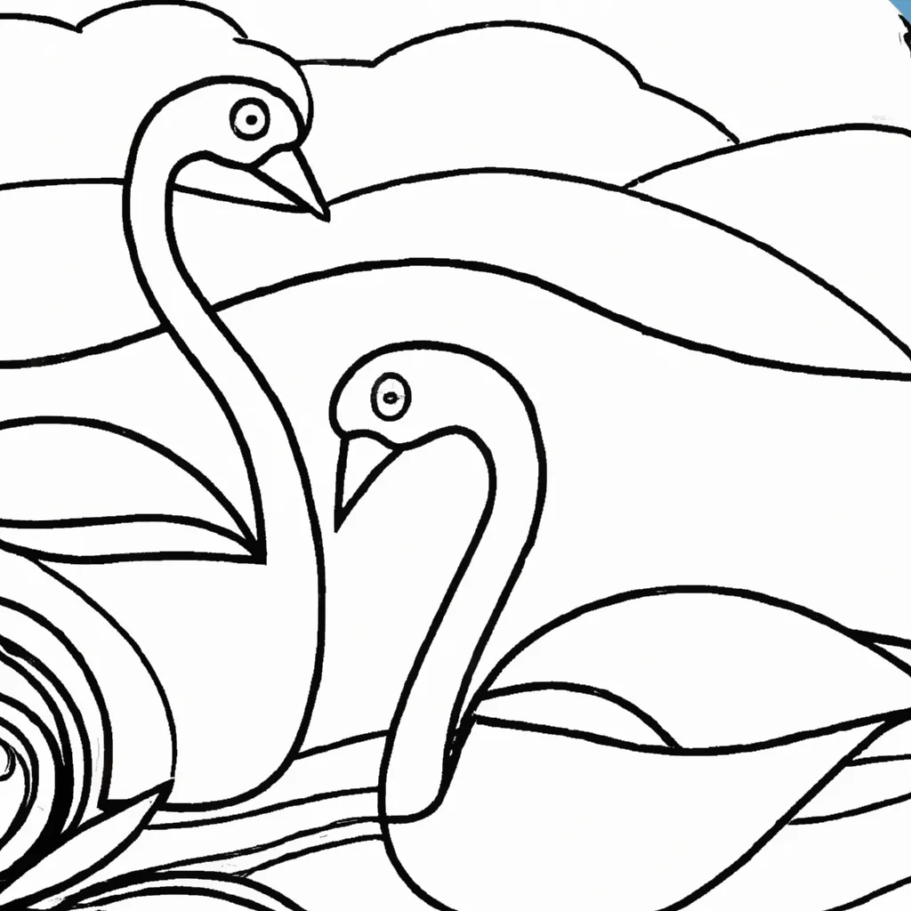 Encontre Paz com Desenhos de Cisnes para Colorir 14