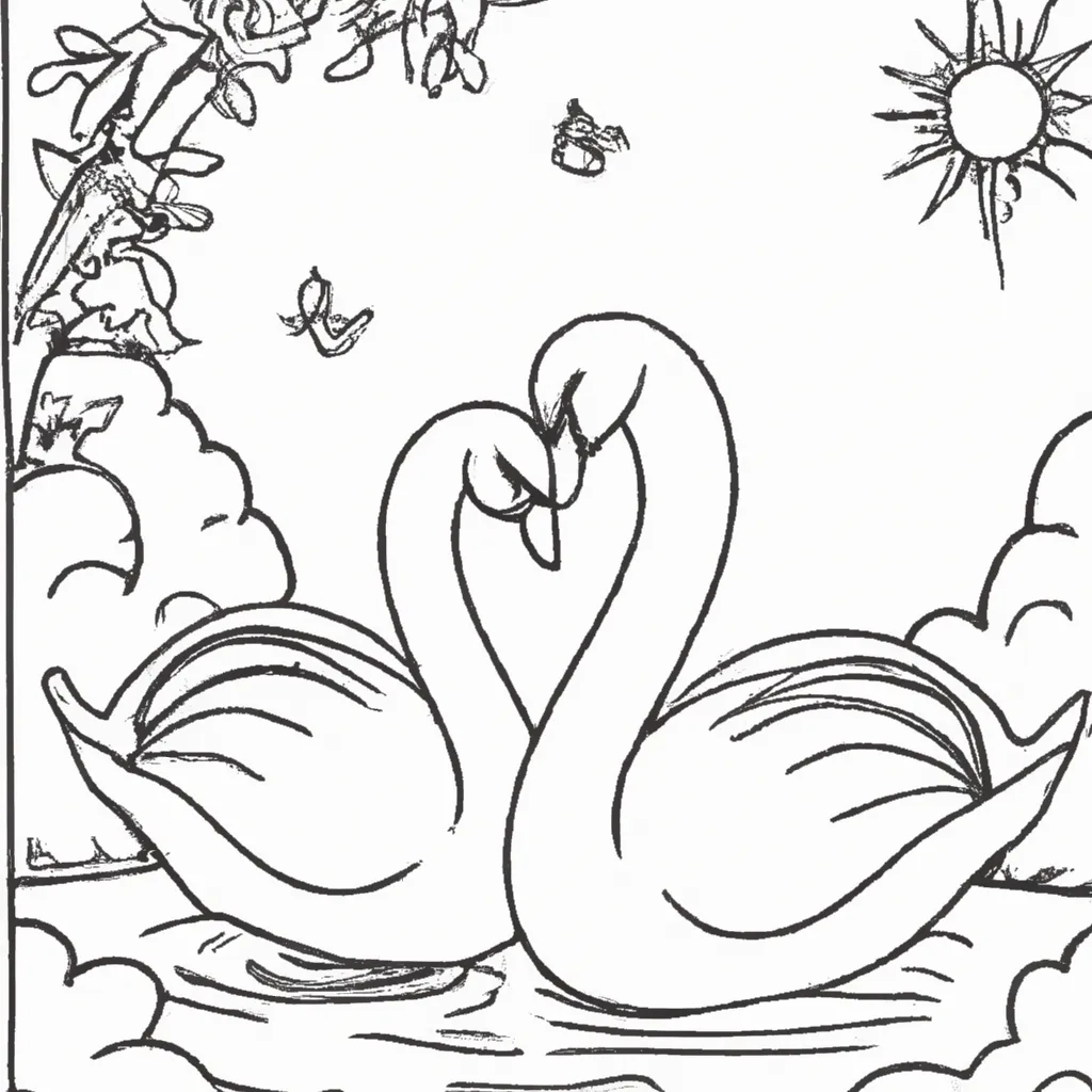 Encontre Paz com Desenhos de Cisnes para Colorir 16