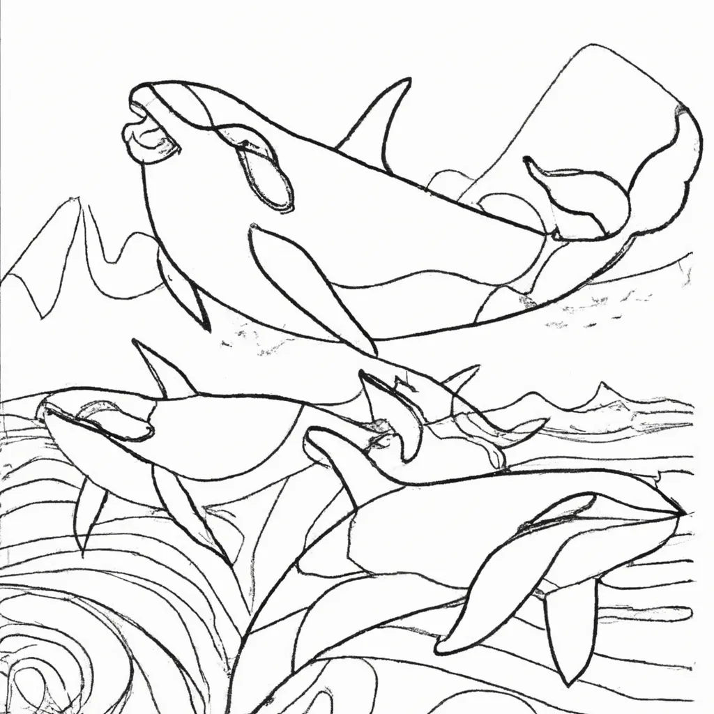 Viva a Emoção do Oceano com Desenhos de Orcas para Colorir 10