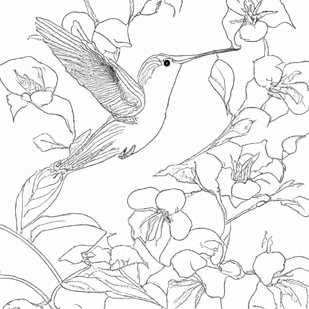 Deixe a Arte Voar com Desenhos de Beija-Flores para Colorir 3 Deixe a Arte Voar com Desenhos de Beija-Flores para Colorir 2