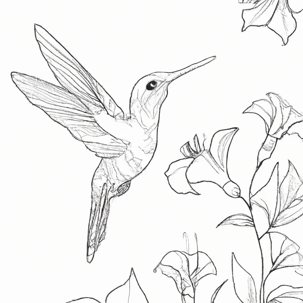 Deixe a Arte Voar com Desenhos de Beija-Flores para Colorir 7 Deixe a Arte Voar com Desenhos de Beija-Flores para Colorir 6