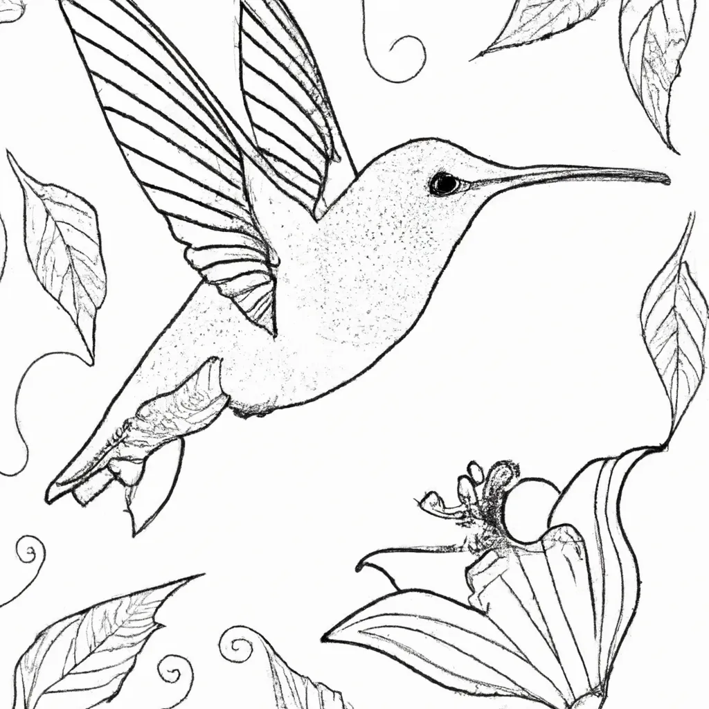 Deixe a Arte Voar com Desenhos de Beija-Flores para Colorir 5 Deixe a Arte Voar com Desenhos de Beija-Flores para Colorir 4
