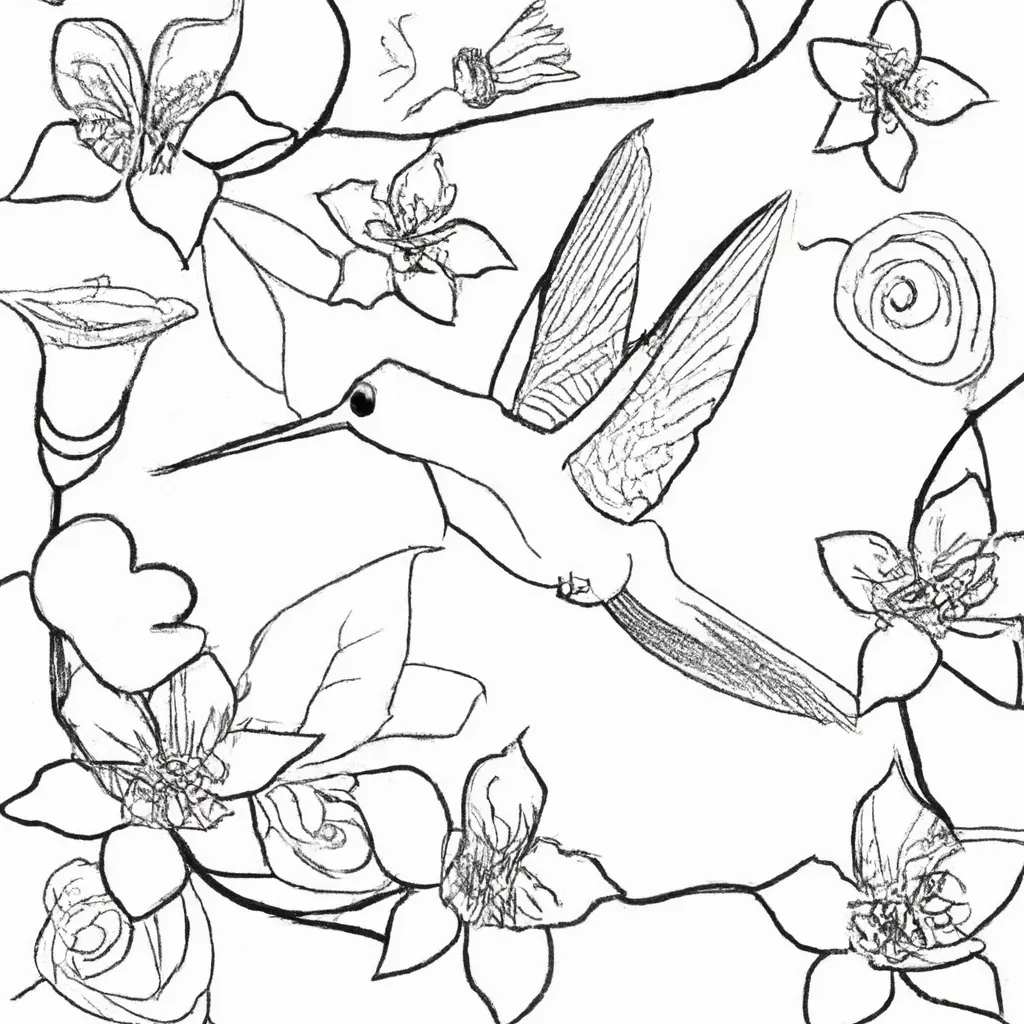Deixe a Arte Voar com Desenhos de Beija-Flores para Colorir 11 Deixe a Arte Voar com Desenhos de Beija-Flores para Colorir 10